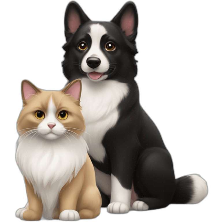 Ragdoll cat and a black corgi emoji