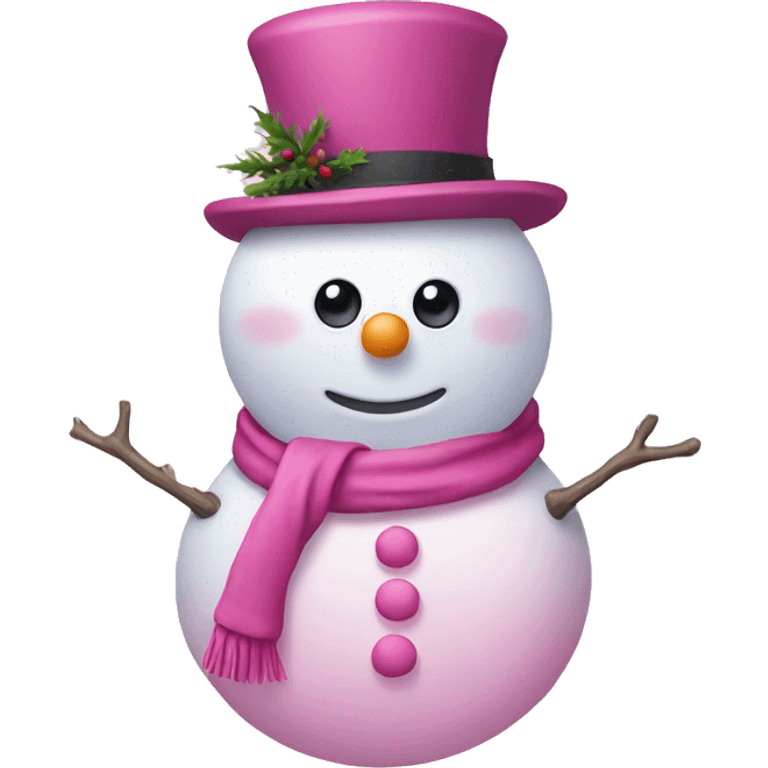 Pink snowman  emoji