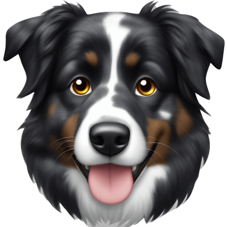 black tri australian shepherd with spots on muzzle emoji