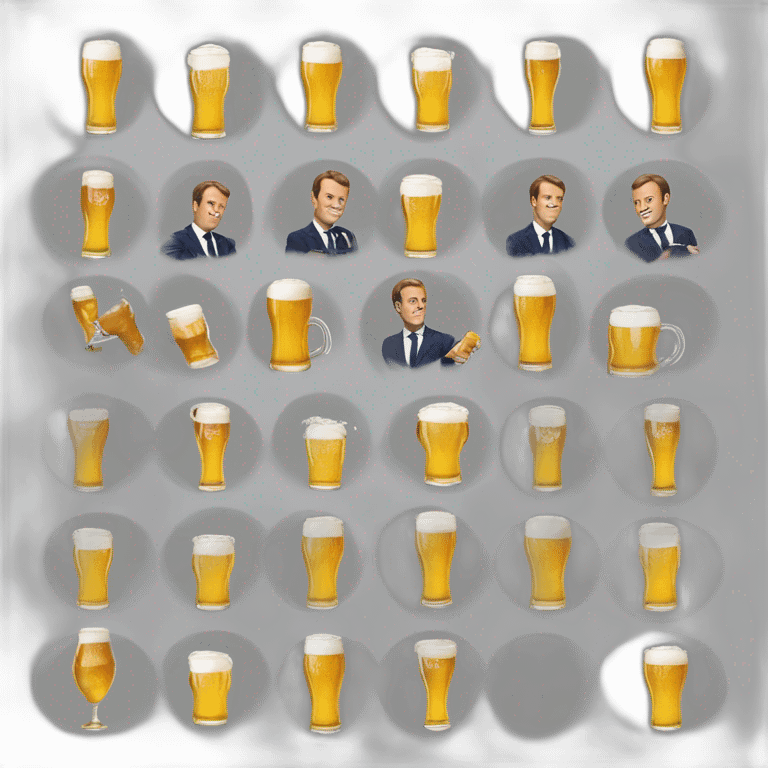 Emanuel macron buvant une bière emoji