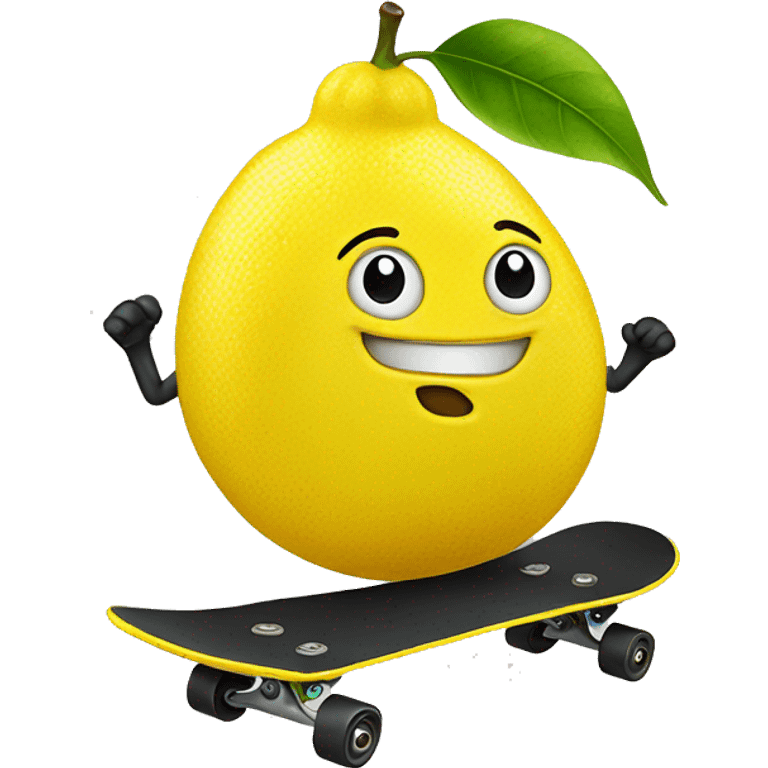 Lemon riding skateboard  emoji