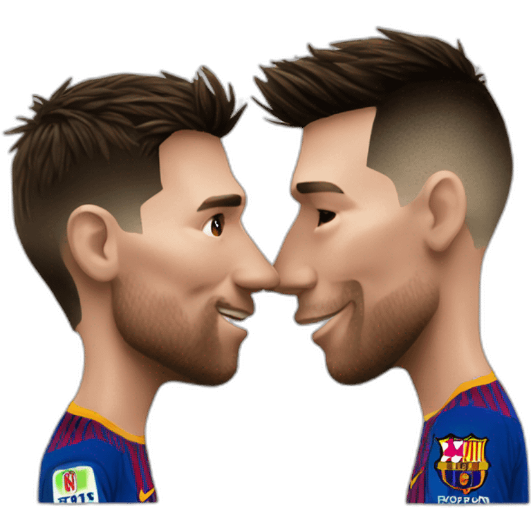 Messi kissing ronaldo emoji