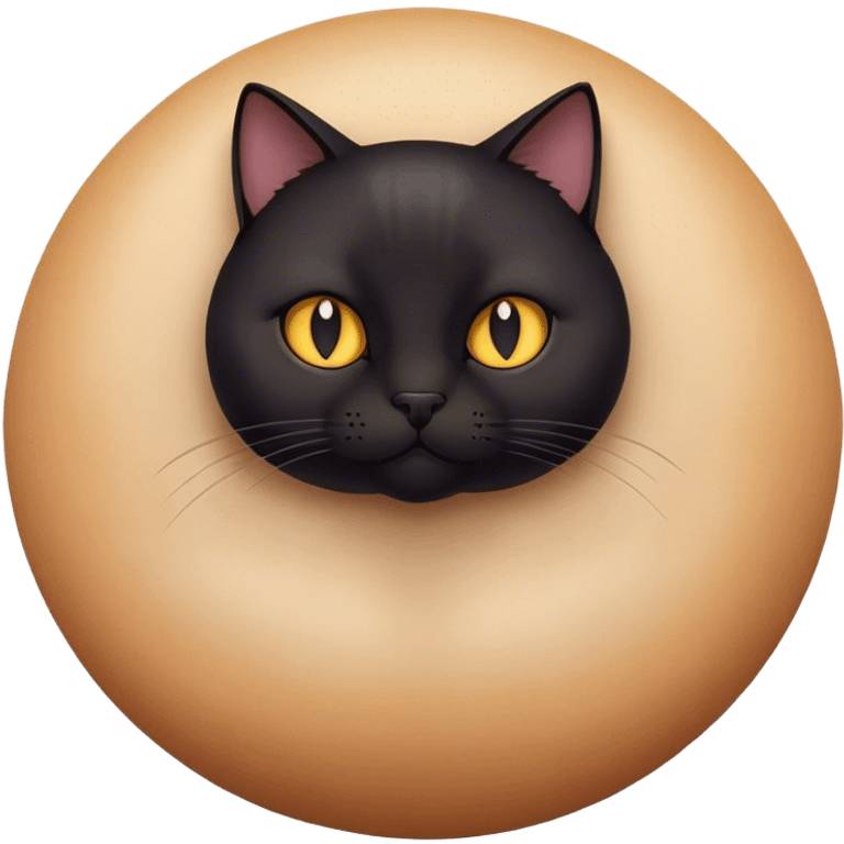 Black cat that has a round belly emoji