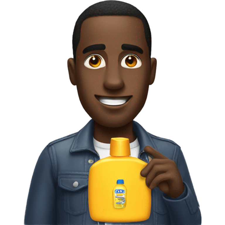 Diddy with bottle of shampoo emoji