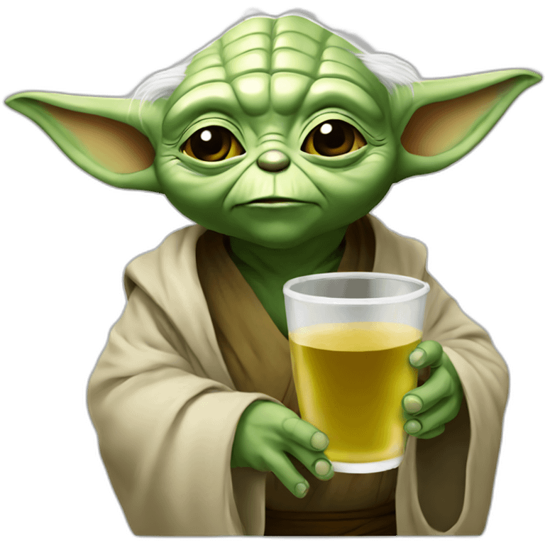 Yoda drinking emoji