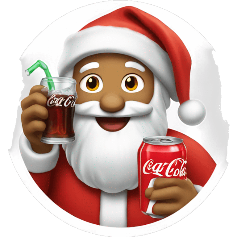 Santa drinking Coca Cola emoji