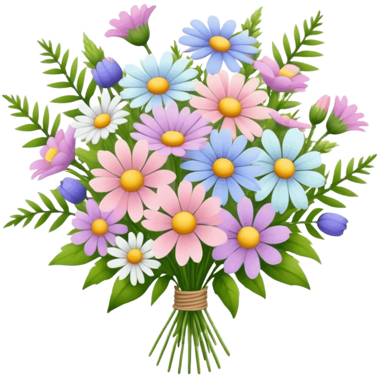 Pastel bouquet with wild flowers emoji