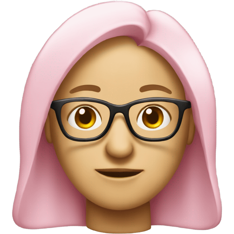 light pink book worm wearing glasses emoji