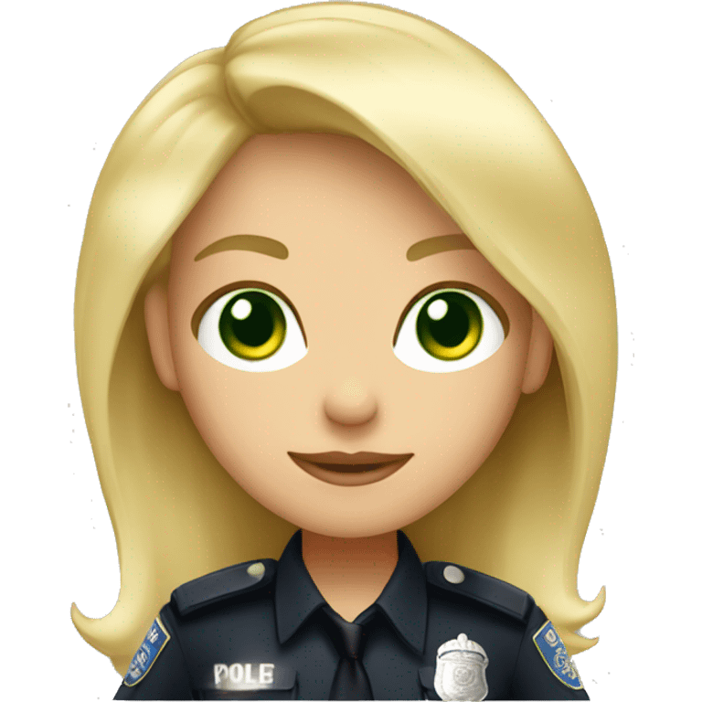 Blonde police woman green eyes emoji