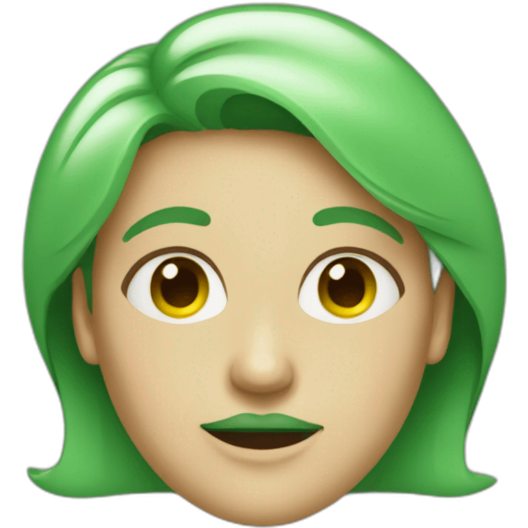 woman with green moustache emoji