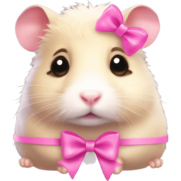 Super sad hamster with a pink bow over it’s head emoji