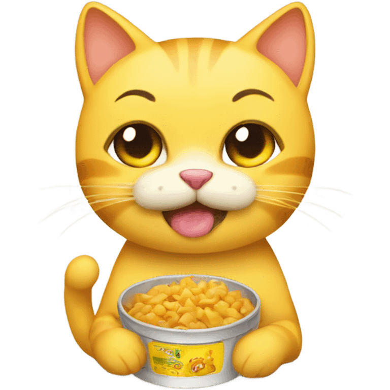 Yellow cat with empty food emoji