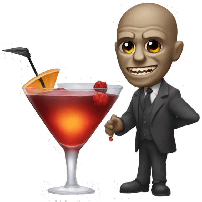 Daemon with cocktail  emoji