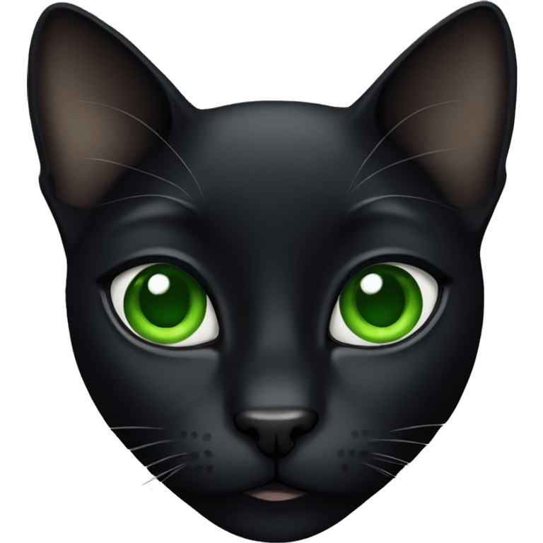 Black cat with green eyes emoji