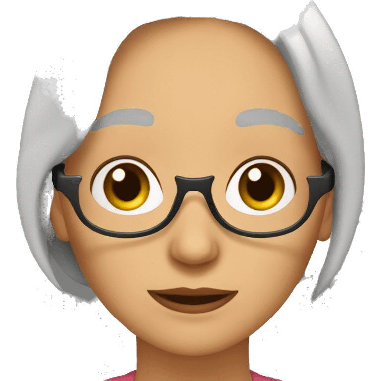 mujer vieja con ojeras y sin lentes  emoji