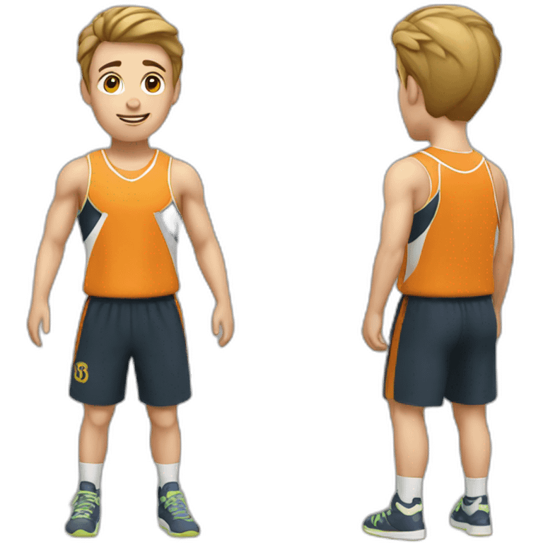 sporty european boy in gym uniform emoji