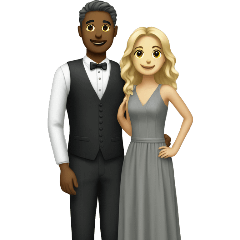 outdoor couple in formal attire emoji