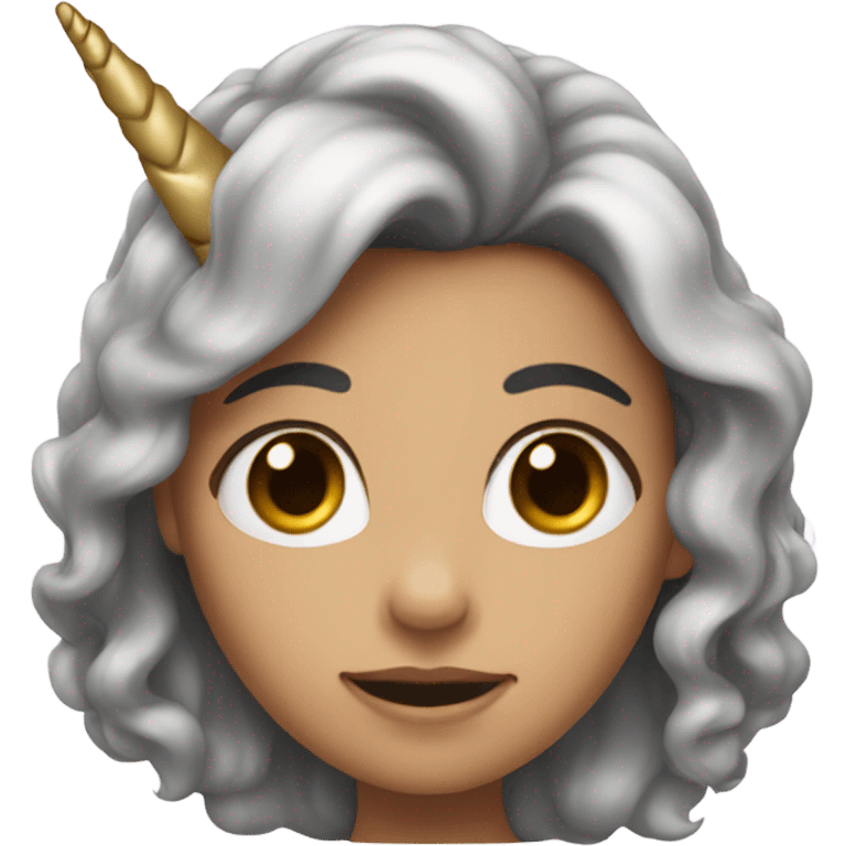 A girl with a unicorn horn emoji