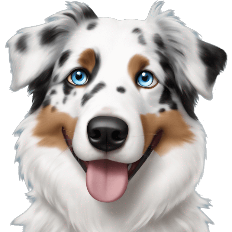 Double Merle Australian shepherd blue eyes and black eyeliner emoji