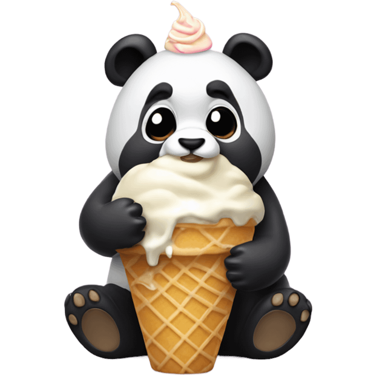 Panda eating ice cream emoji