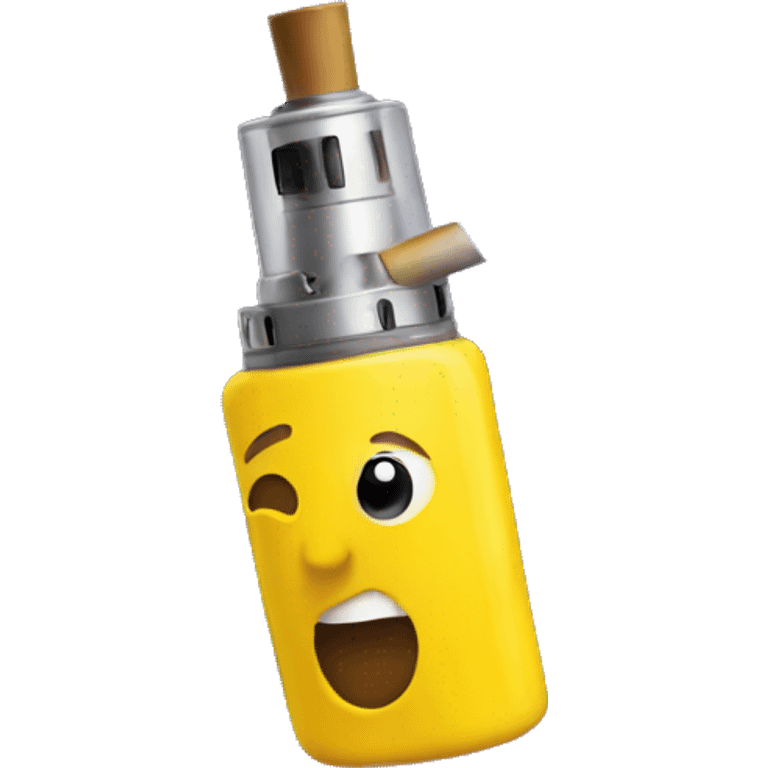 Yellow vape with smoke emoji