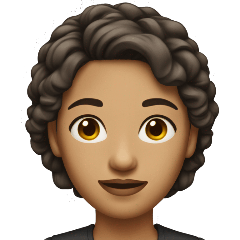 Woman with short dark brown hair  emoji