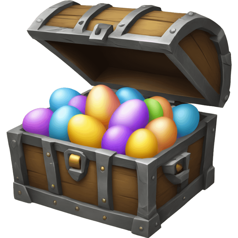 treasure chest with eggs easter emoji