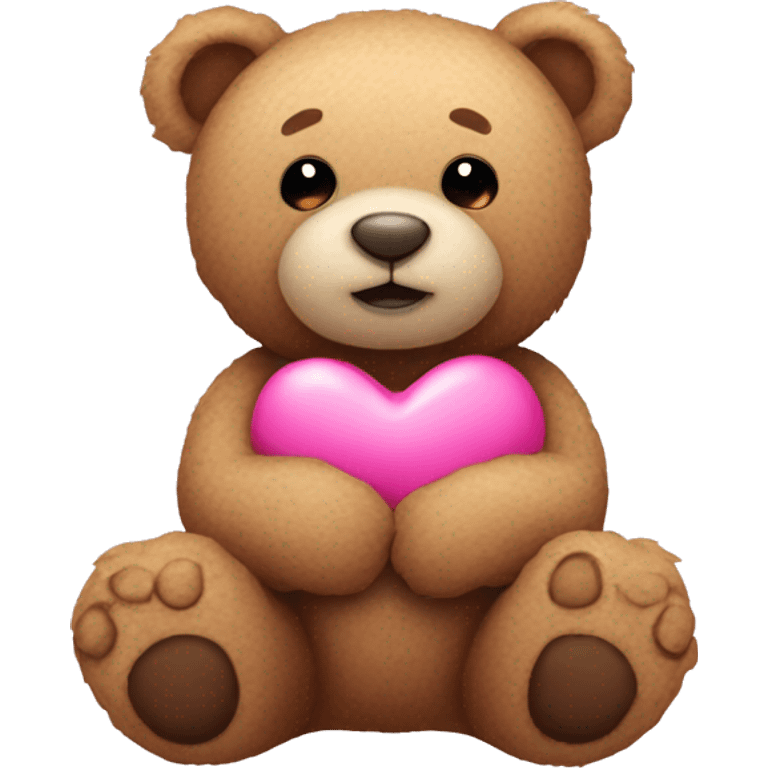 Teddy bear with pink heart emoji