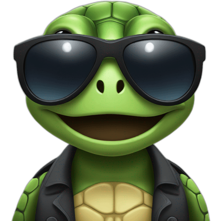 Stocks Trader turtle wearing black sunglasses emoji