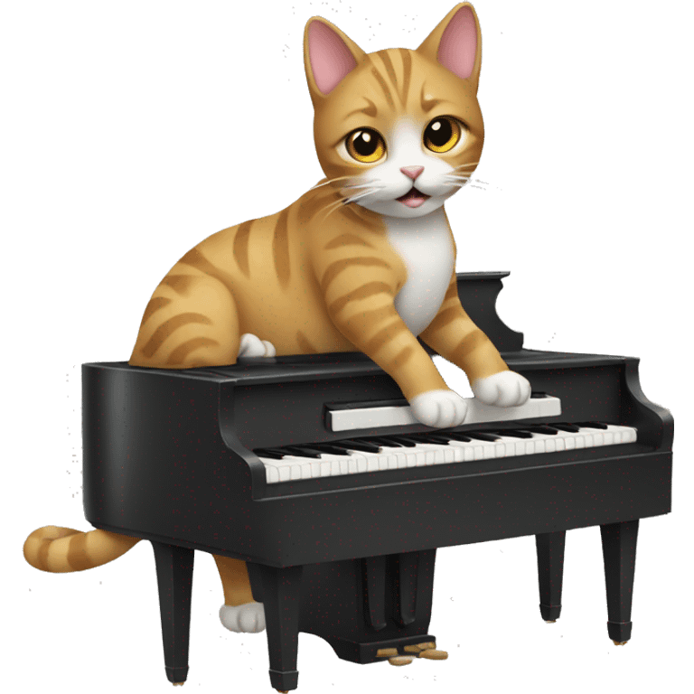 Cat playing piano  emoji