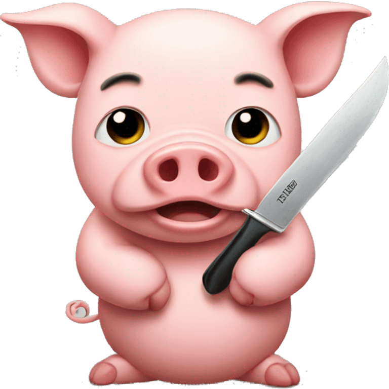 Pig with a knife emoji