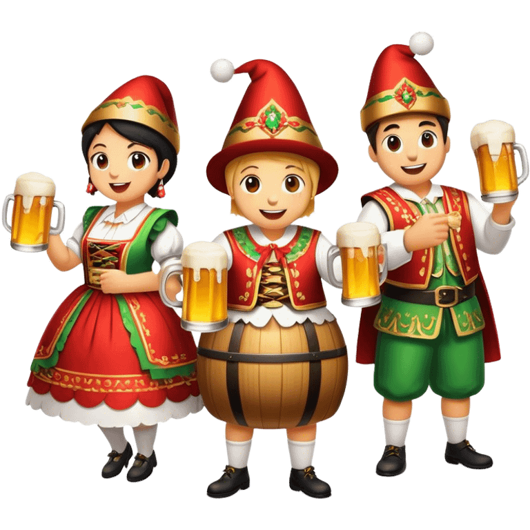 Cinematic Realistic Oktoberfest Pop Culture Emoji, depicting a vibrant celebration with beer, music, and traditional costumes rendered with dynamic textures and festive lighting. emoji