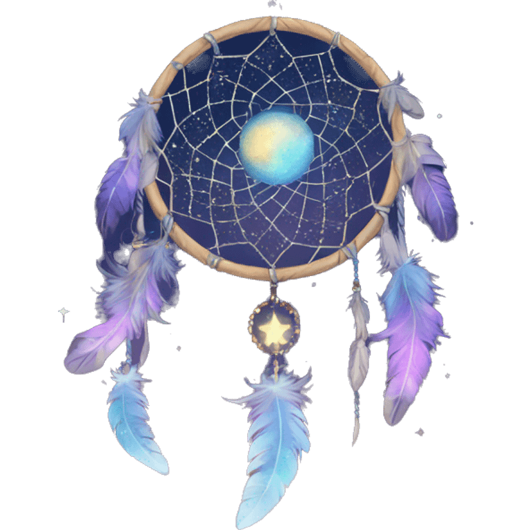 Sparkly starry moon-and-stars-galaxy-dreamcatcher emoji