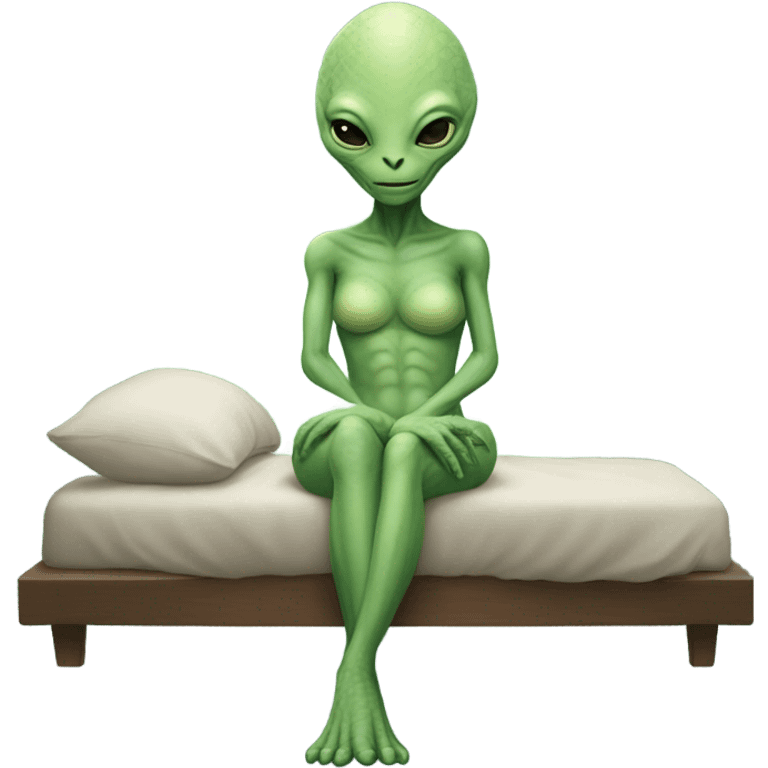 a Reptilian alien woman, full body, sleeping emoji