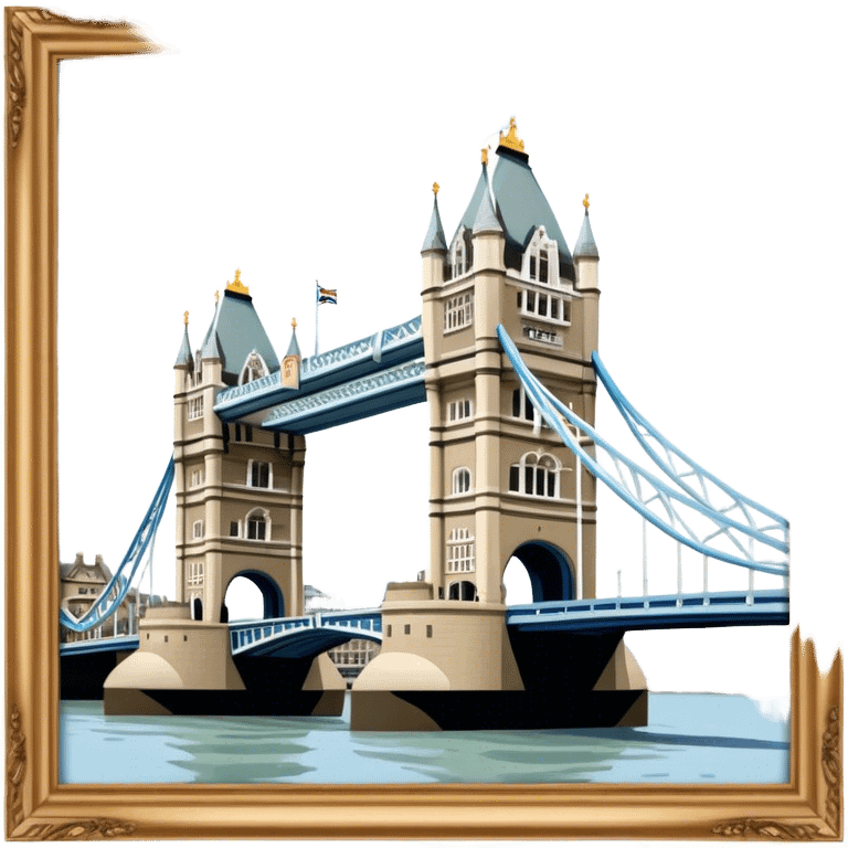 Cinematic Realistic Tower Bridge Landmark Emoji, depicted with iconic Victorian architecture spanning the River Thames, rendered with lifelike textures and dramatic natural lighting that captures its majestic presence. emoji