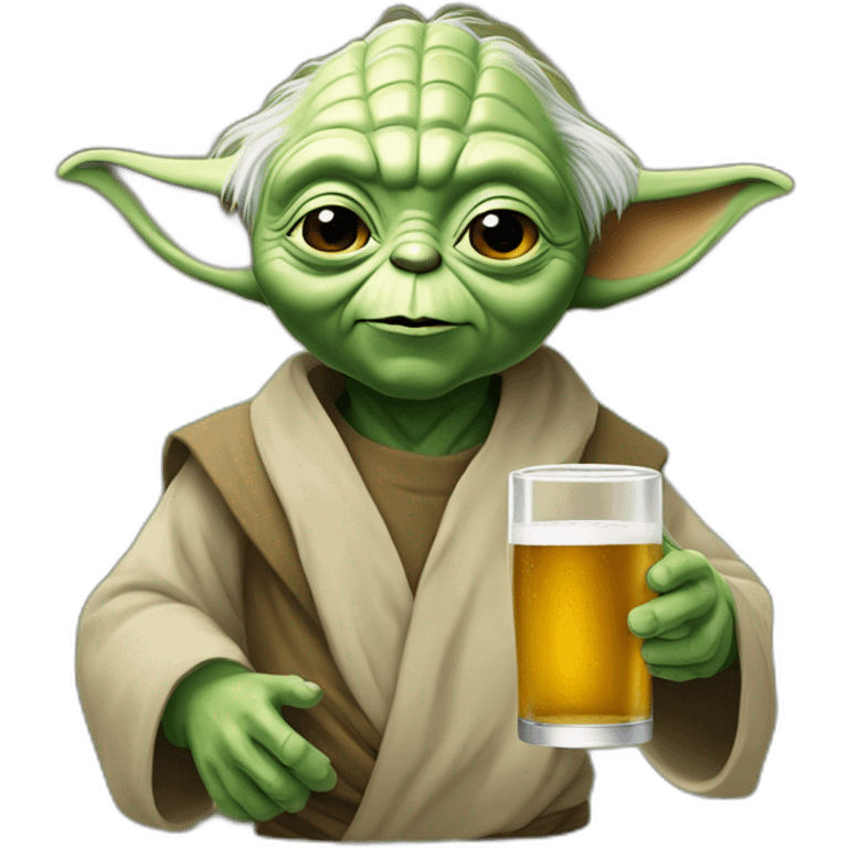 Yoda qui voie une biere emoji