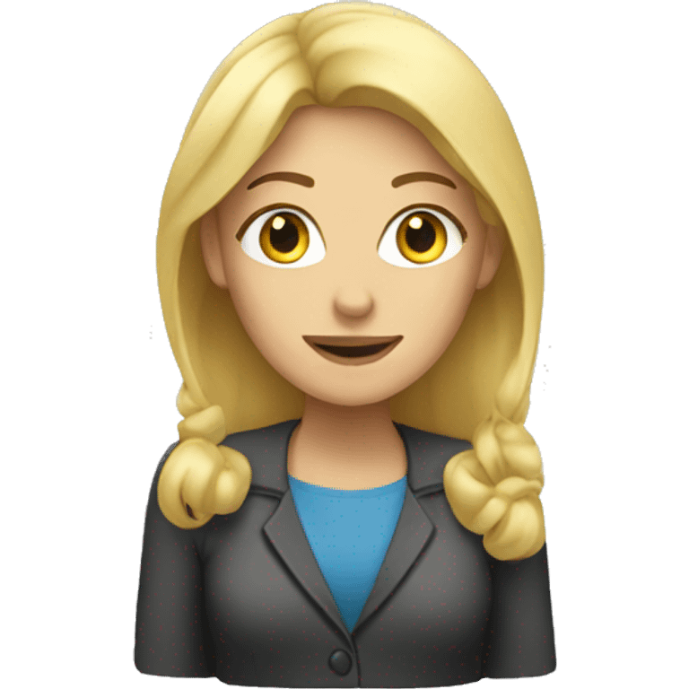 Blond haired woman working emoji