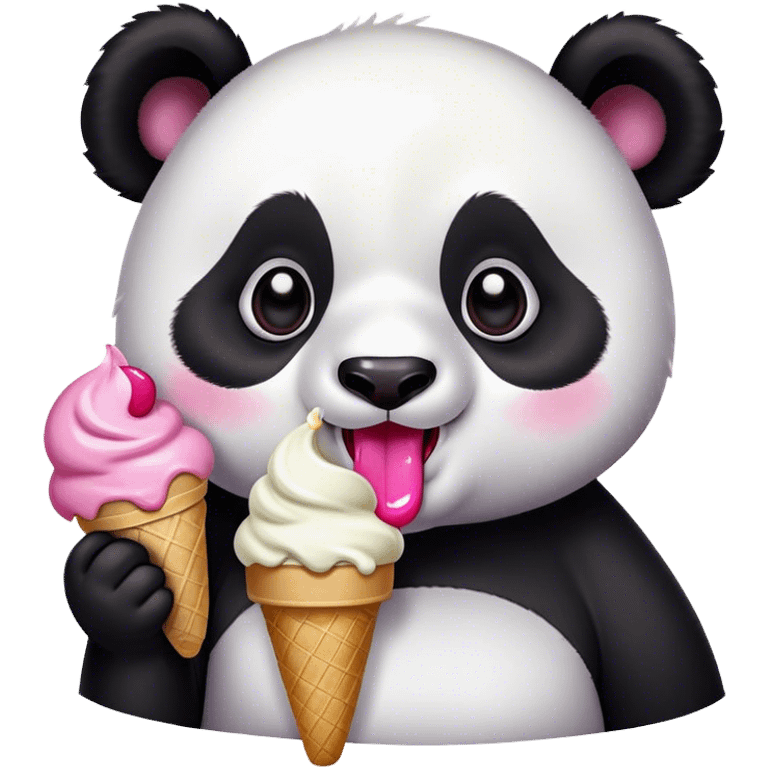 Panda eating ice cream emoji