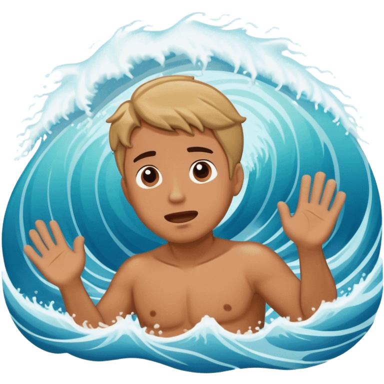 man drowning in wave emoji