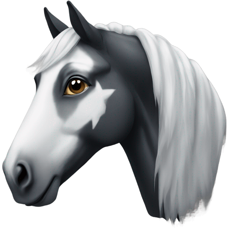 black horse with white star emoji