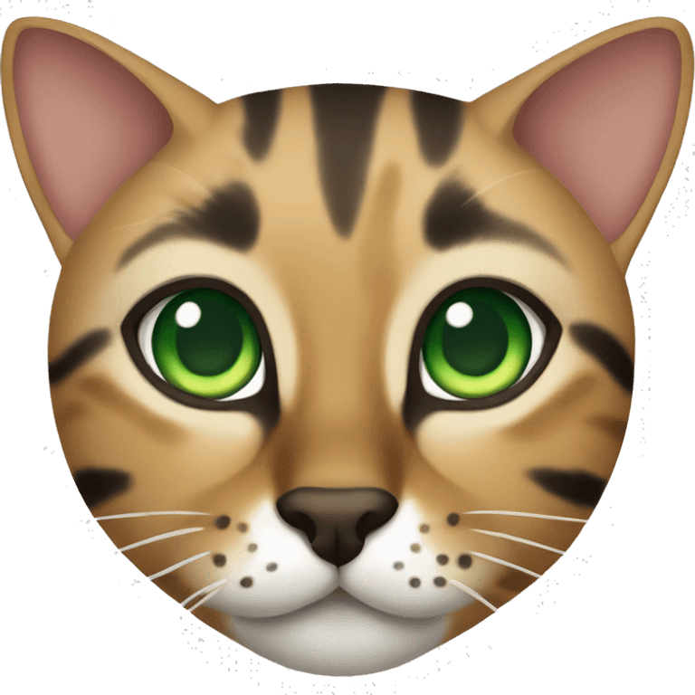 bengal cat with green eyes emoji