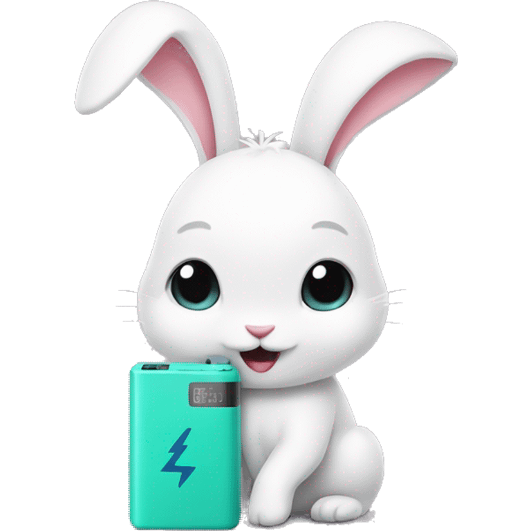 rabbit with powerbank emoji