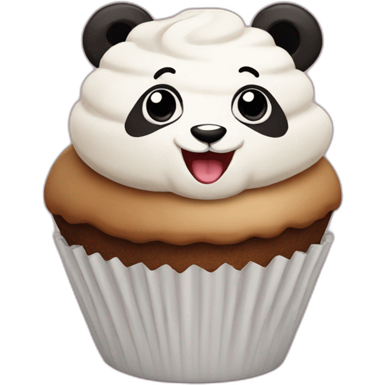 Happy cupcake as a panda emoji