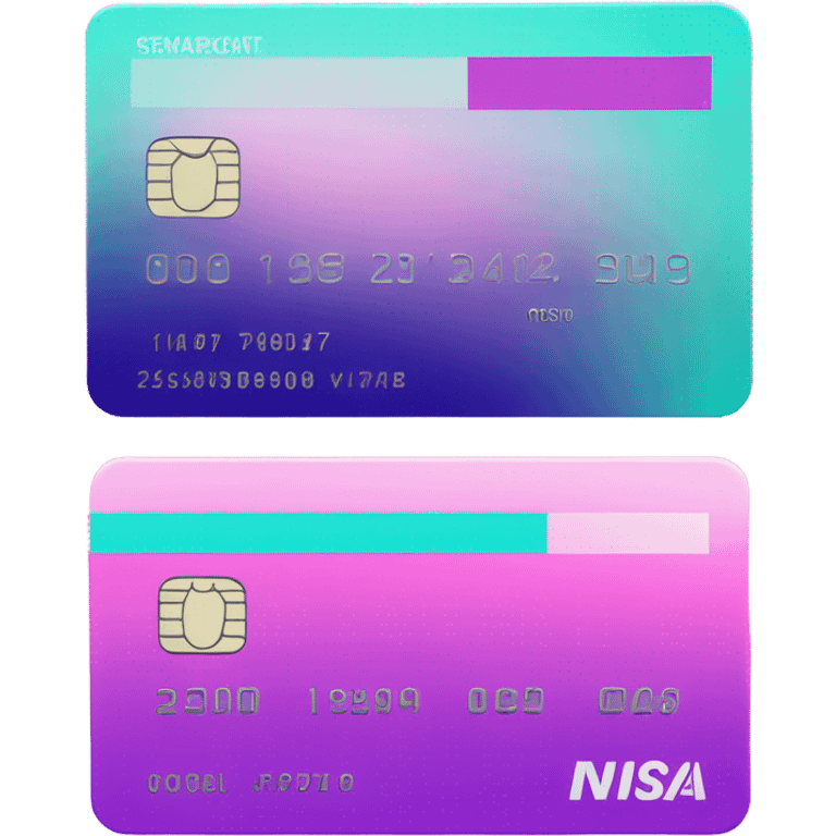 Vaporwave color themed credit card emoji, without text/numbers emoji