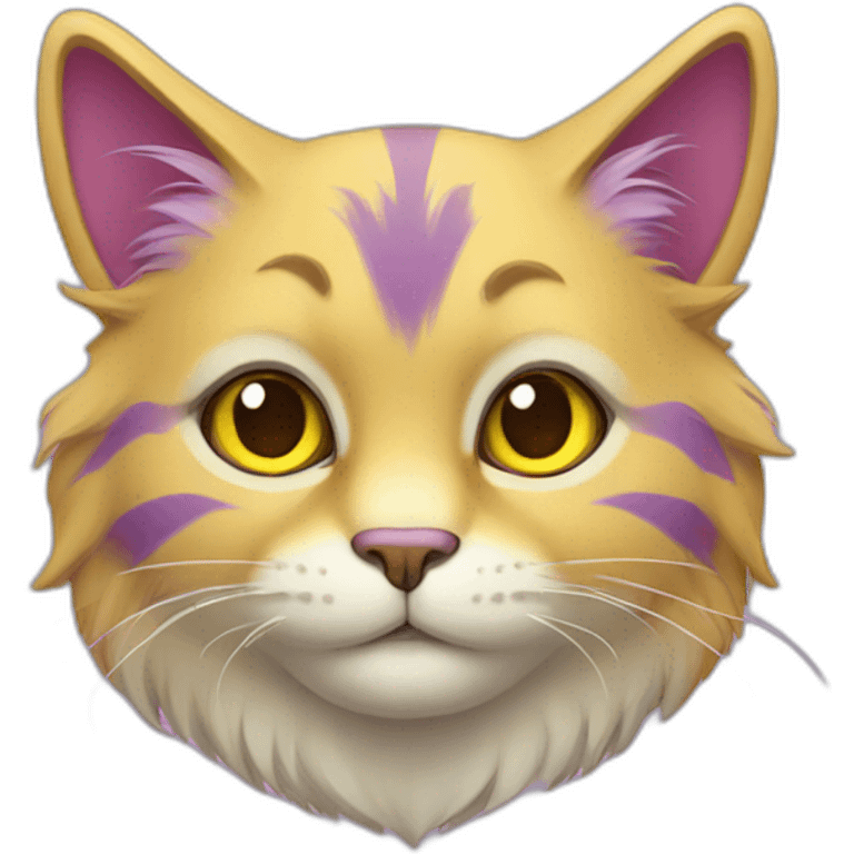 purple yellow cat furry emoji