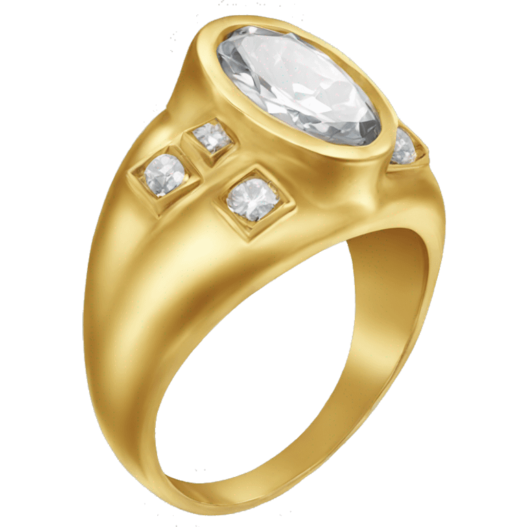 Gold ring with diamond emoji