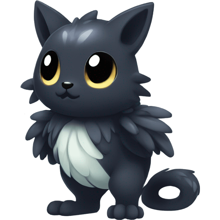 Shiny Shy Cool Black beautiful fantasy Kawaii Ethereal Sona Fakemon-animal Full Body emoji