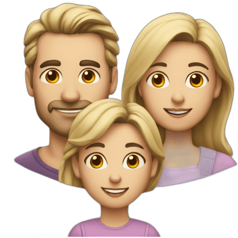 One man, his wife and Two little daughters emoji