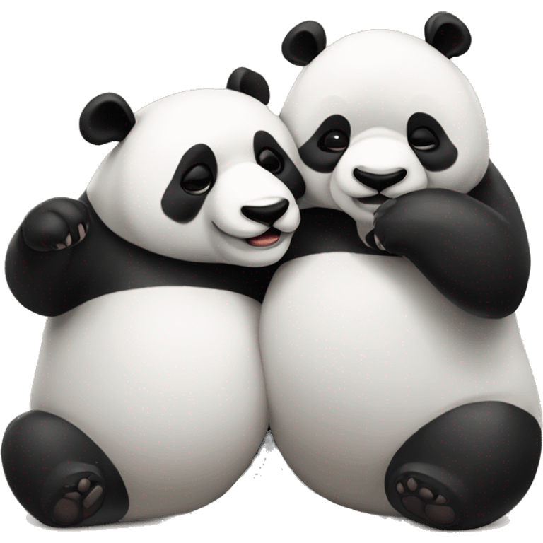 Dos pandas dándose un abrazo el uno al otro  emoji