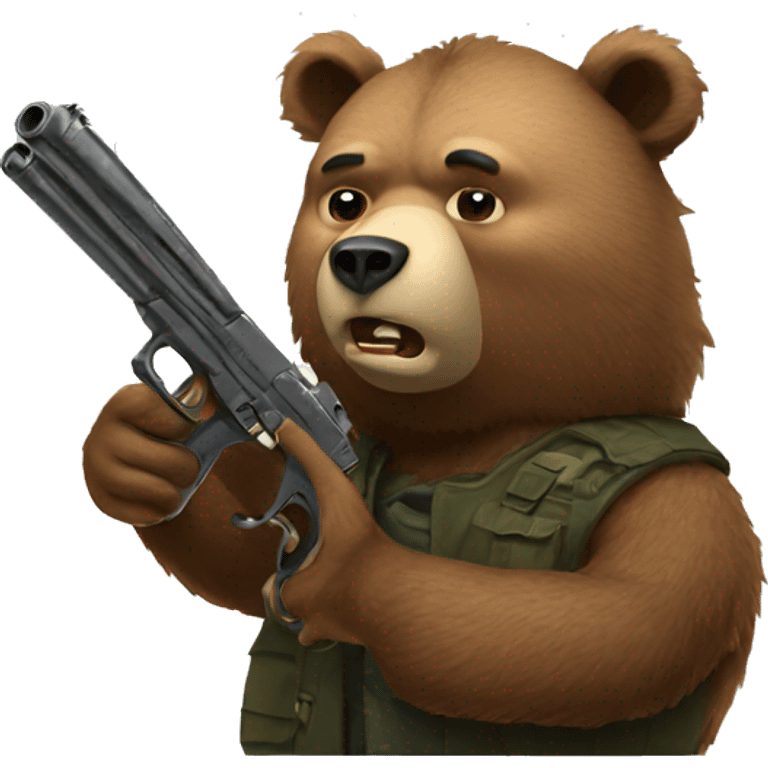 Bear with gun emoji